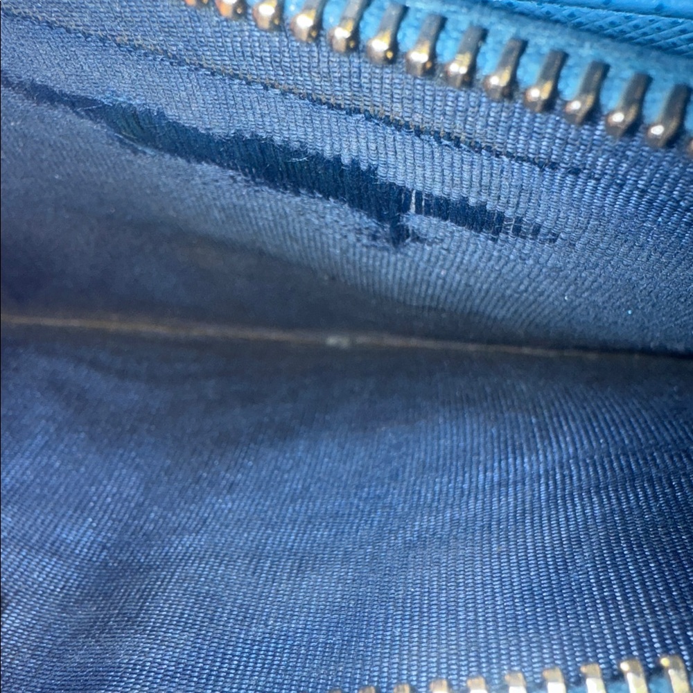 Prada Blue Leather double snap wallet Authentic - Picture 12 of 12